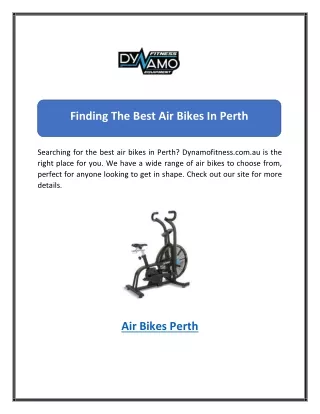 finding the best air bikes in perth