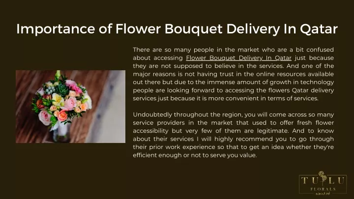 importance of flower bouquet delivery in qatar