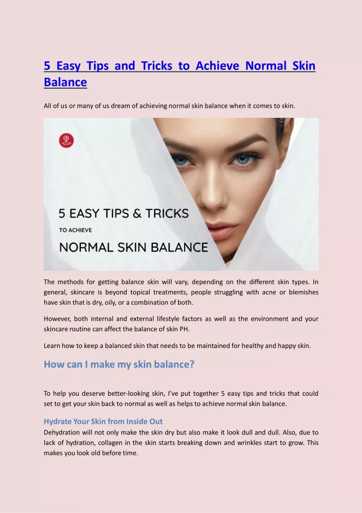 5 easy tips and tricks to achieve normal skin