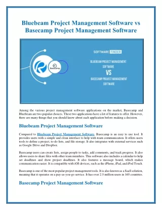 bluebeam project management software vs basecamp