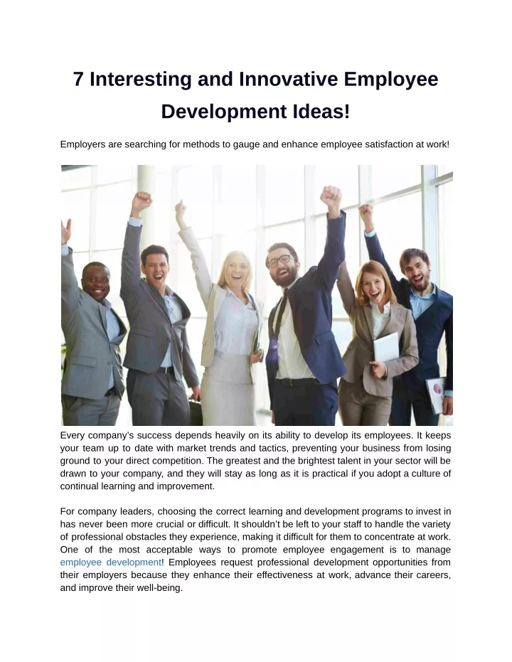 7 interesting and innovative employee development