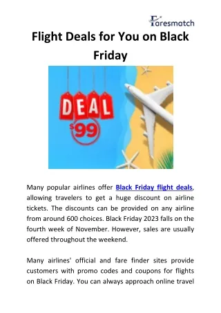 flight deals for you on black friday