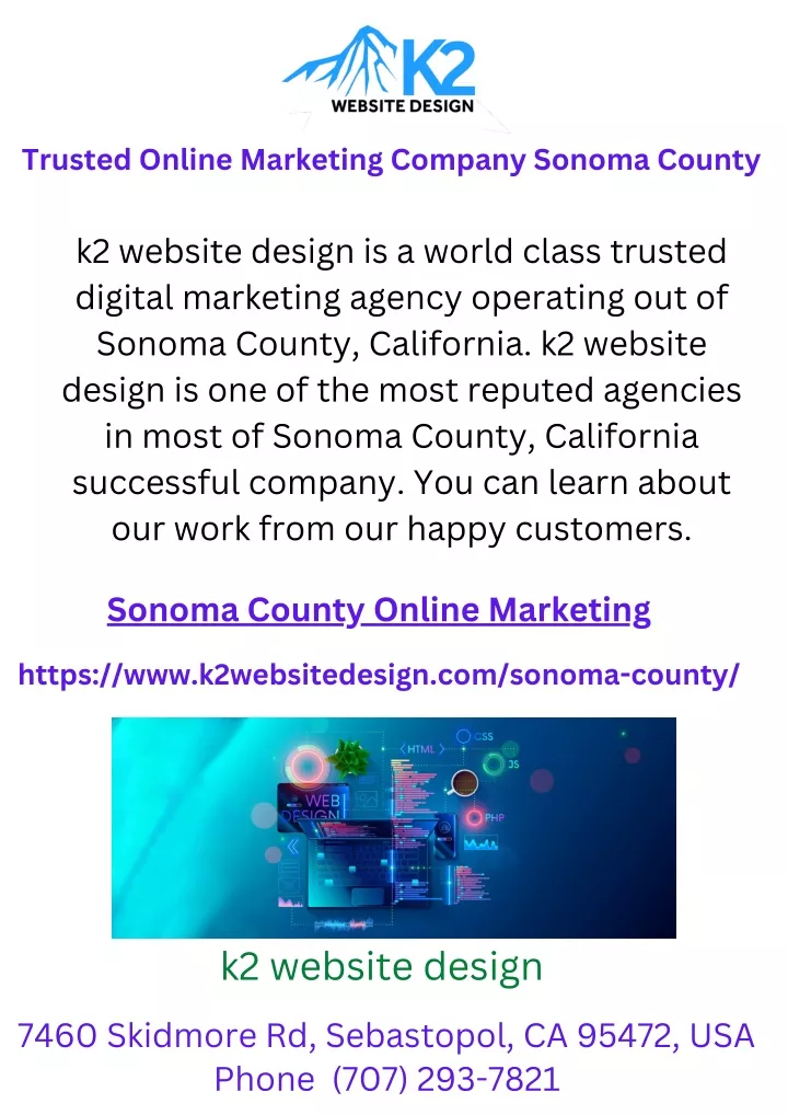 trusted online marketing company sonoma county