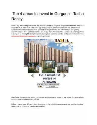 top for area to invest in gurgaon