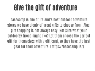 Give the gift of adventure