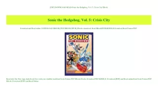 [PDF] DOWNLOAD READ Sonic the Hedgehog  Vol. 5 Crisis City EBook