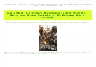 [Download] [epub]^^ Disney Manga Tim Burton's The Nightmare Before Christmas - Mirror Moon (Disney Tim Burton's The Nigh