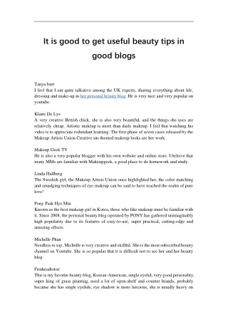 it is good to get useful beauty tips in