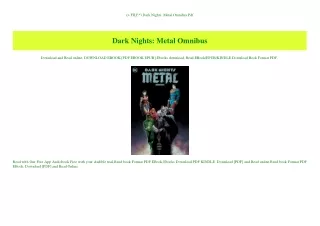 (P.D.F. FILE) Dark Nights Metal Omnibus Pdf