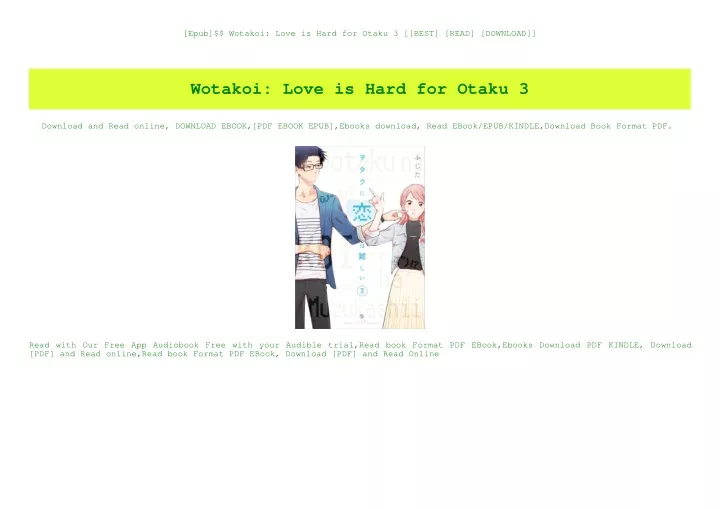 epub wotakoi love is hard for otaku 3 best read