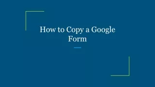 How to Copy a Google Form