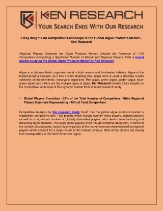 3 key insights on competitive landscape