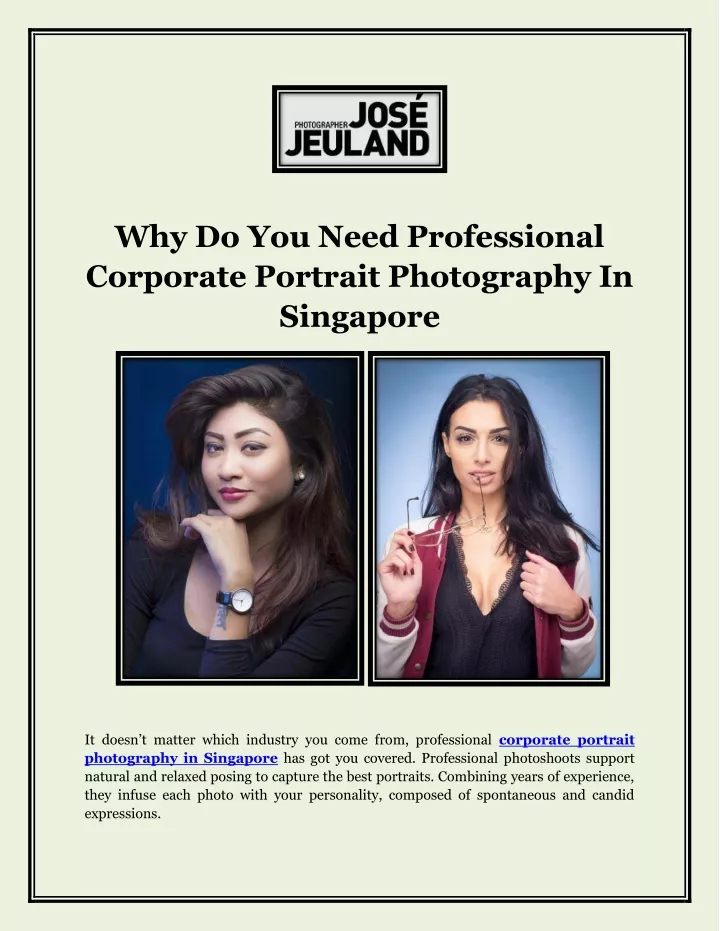 why do you need professional corporate portrait