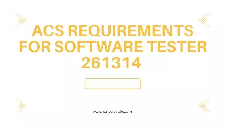 acs requirements for software tester 261314