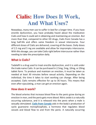 cialis how does it work and what uses