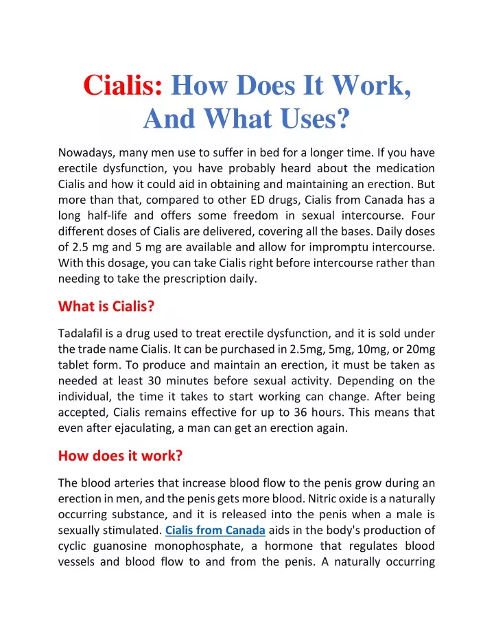 cialis how does it work and what uses
