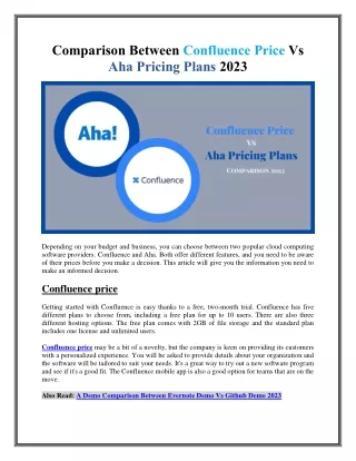 comparison between confluence price