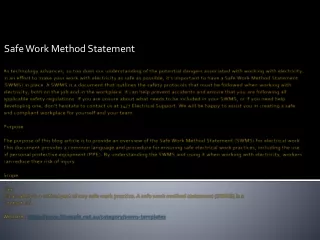 safe work method statement