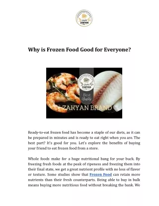 Why is Frozen Food Good for Everyone