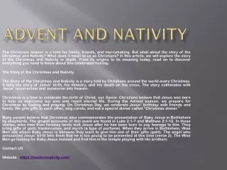 advent and nativity