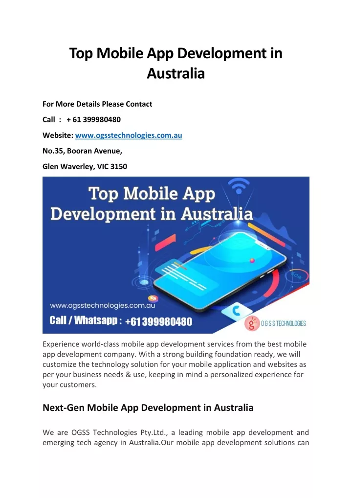 top mobile app development in australia