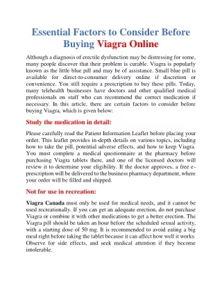 essential factors to consider before buying