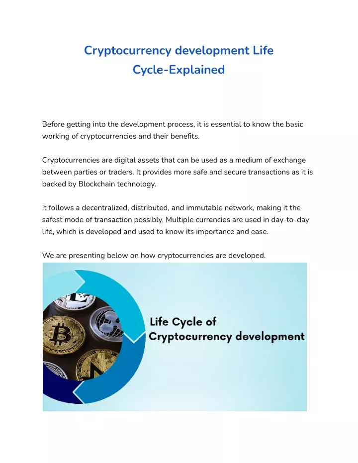 cryptocurrency development life cycle explained