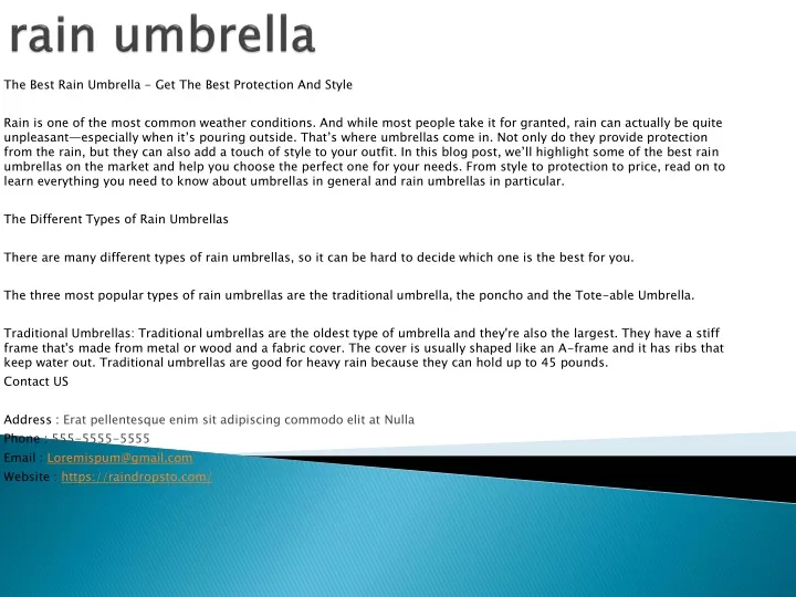 rain umbrella