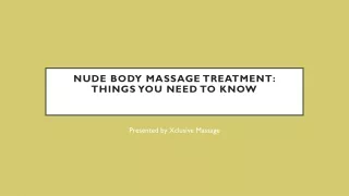 Nude Body Massage Treatment