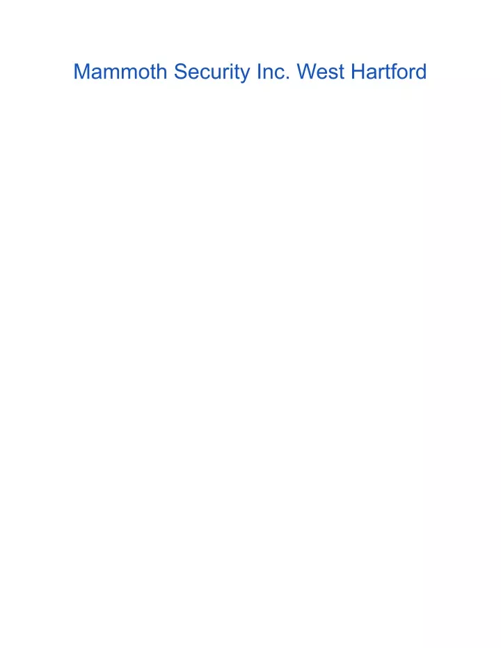 mammoth security inc west hartford