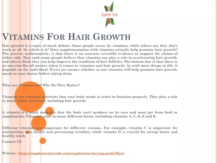 vitamins for hair growth