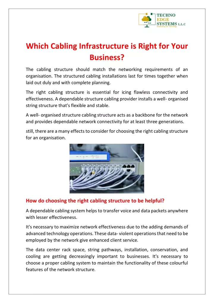 which cabling infrastructure is right for your