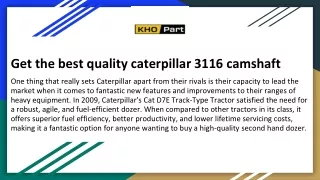 Get the best quality caterpillar 3116 camshaft