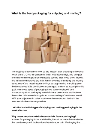 What Is the Most Effective Mailing and Shipping Packaging