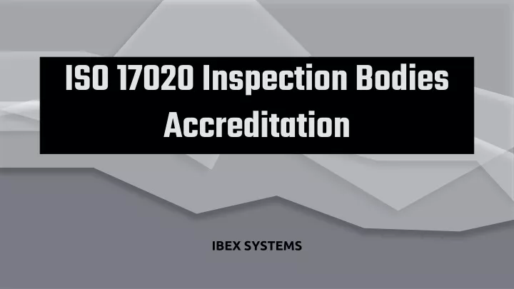 iso 17020 inspection bodies accreditation