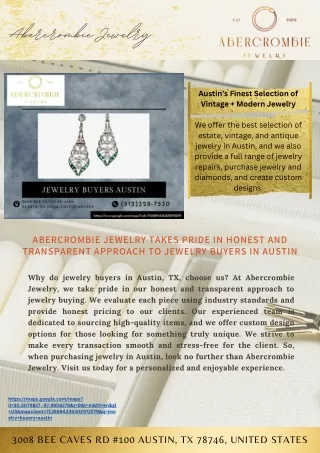 Abercrombie Jewelry takes pride in honest and transparent approach to jewelry bu