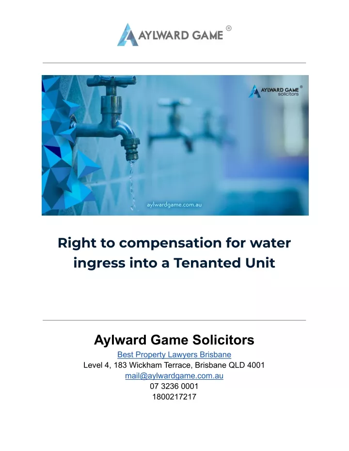 right to compensation for water ingress into