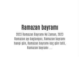 ramazan bayram 2023 ramazan bayram ne zaman 2023