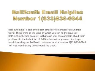 bellsouth email helpline number 1 833 836 0944
