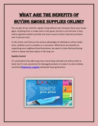 What are the benefits of buying smoke supplies online?