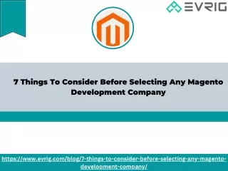 7 Things To Consider Before Selecting Any Magento Development Company
