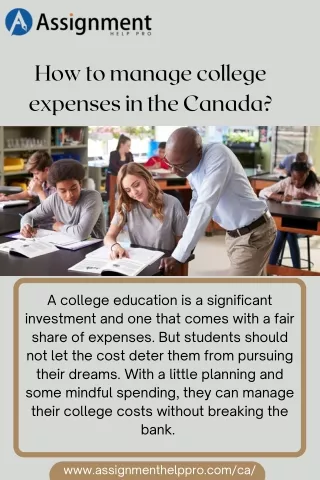 how to manage college expenses in the canada