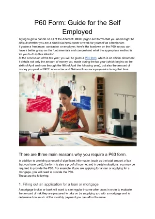 P60 Form_ Guide for the Self Employed