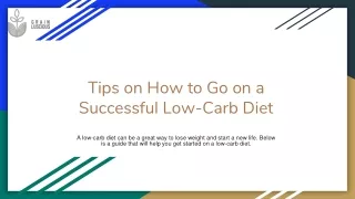 Tips on How to Go on a Successful Low-Carb Diet