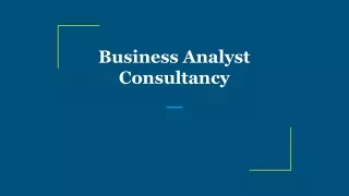 Business Analyst Consultancy