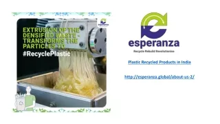Plastic Recycled Products in India