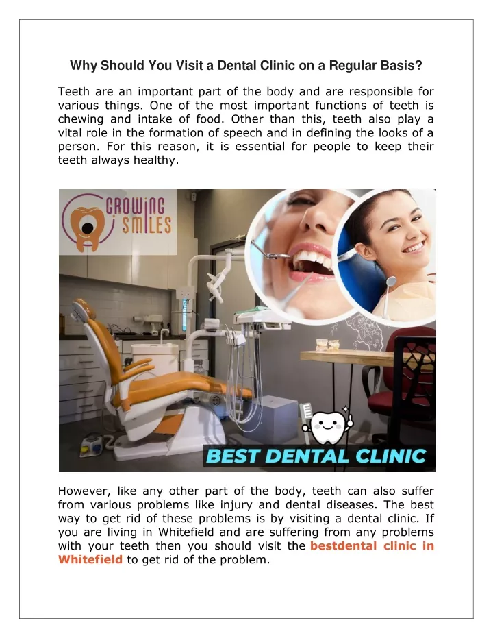 why should you visit a dental clinic on a regular