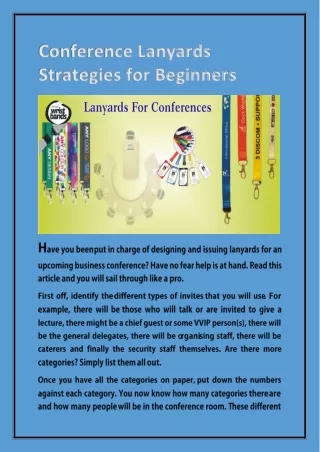 conference lanyards strategies for beginners