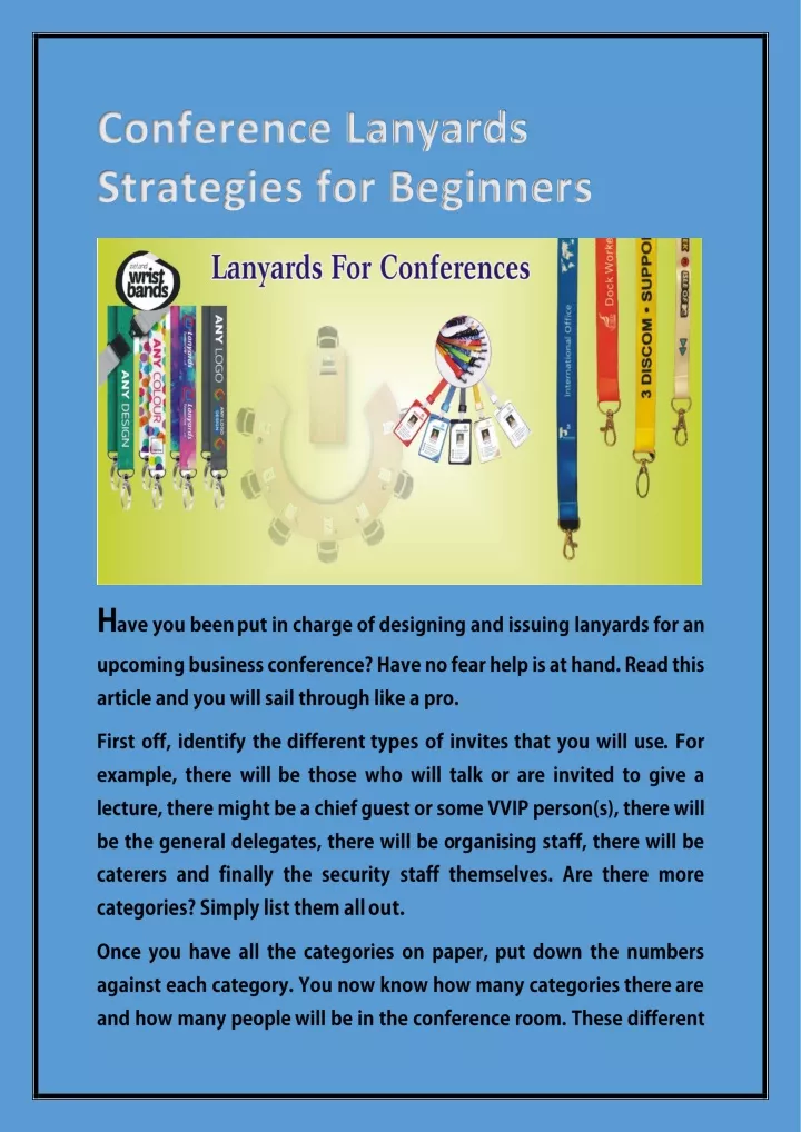 conference lanyards strategies for beginners