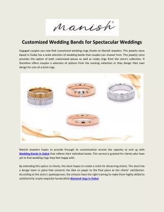 Customized Wedding Bands for Spectacular Weddings